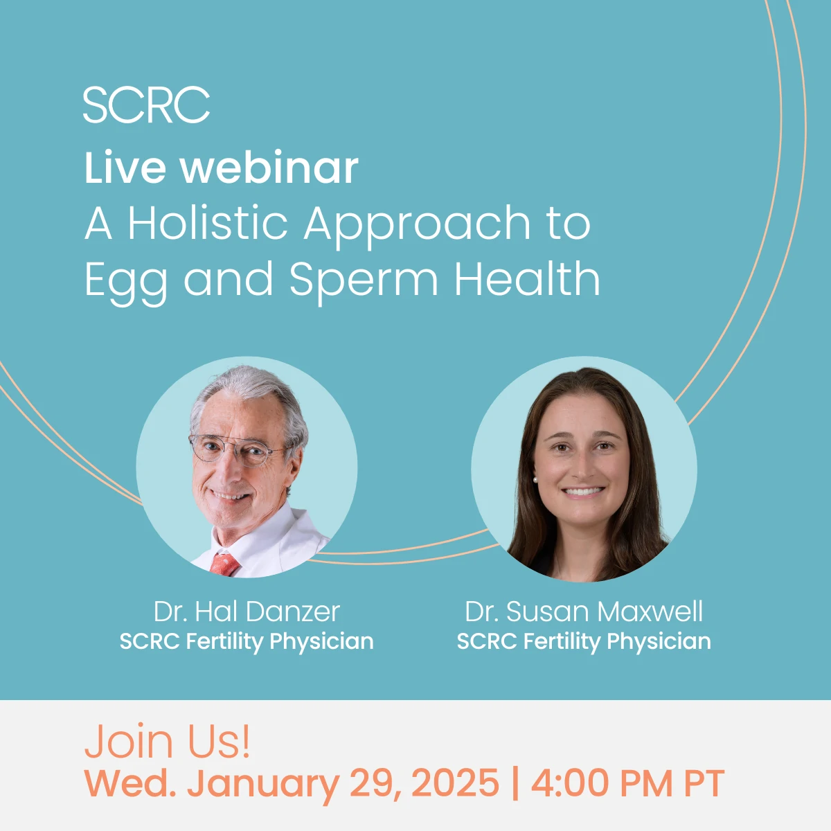 Join our webinar "A Holistic Approach to Egg and Sperm Health" on January 29, 2025 at 4;00 pm PT